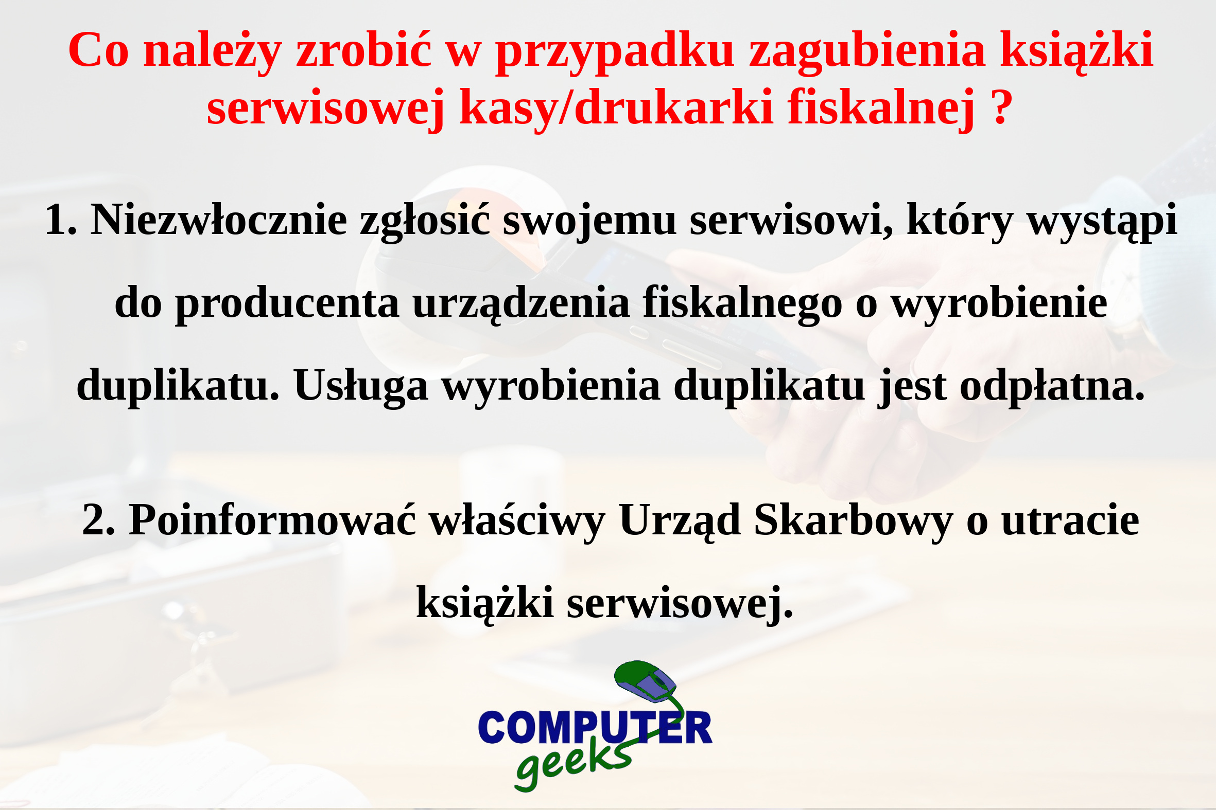 Kroki postępowania w przypadku zagubienia książki serwisowej